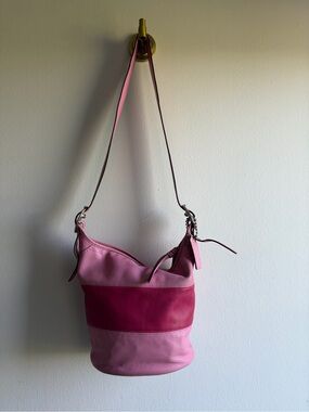Coach Two-Tone Pink Leather Shoulder Bag